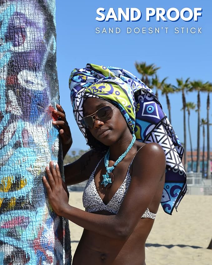 ECCOSOPHY Microfiber Beach Towel - Sand Free Towels 71x35 in