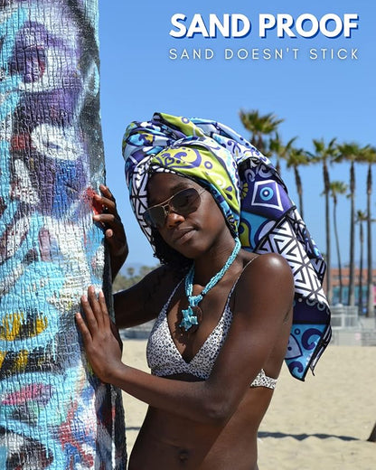 ECCOSOPHY Microfiber Beach Towel - Sand Free Towels 71x35 in