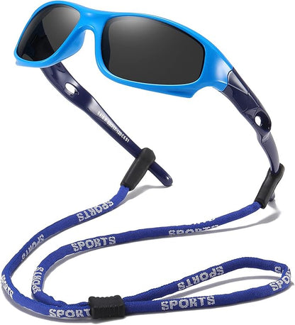 DYLB 3 Pack Flexible Kids Polarized Sunglasses For Boys Girls With Strap, Sport Sunglasses for Children Age 3-10.