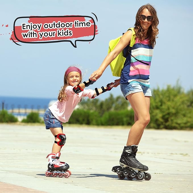 BOSONER Kids/Youth Knee Pad Elbow Pads Guards Protective Gear Set for Roller Skates Cycling BMX Bike Skateboard Inline Skatings Scooter Riding Sports