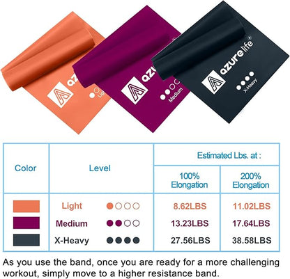 Resistance Bands,Professional Long Non-Latex Elastic Stretch Bands,Exercise Bands for Physical Therapy, Yoga, Pilates, Rehab, at-Home or The Gym Workouts, Strength Training