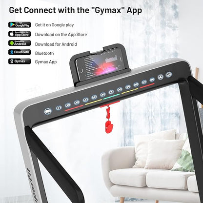 GYMAX Walking Pad, Dual LED Display 2 in 1 Under Desk Treadmill for Home with Remote & Smart App Control, 2.25HP Foldable Portable Treadmill Running Machine for Office Small Space