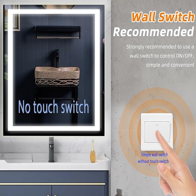 Led Mirror for Bathroom with Lights Mirror Large 36X28 inch