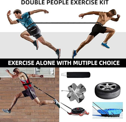 Sled Harness, Weight Speed Tire Pulling Workout Resistance and Assistance Trainer Physical Training Rope Football Exercise Equipment for Outdoor Indoor Men and Women