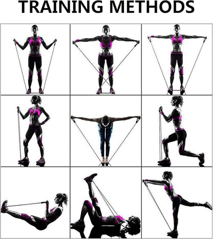 180lb Pilates Bar Kit with Resistance Band(6 x Bands),6 Level