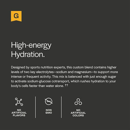 Gainful Hydration + Caffeine Powder Packets with Key Electrolytes Magnesium & Sodium + L Theanine, Low Sugar Drink Mix, Tropical Mango, 21 Sticks