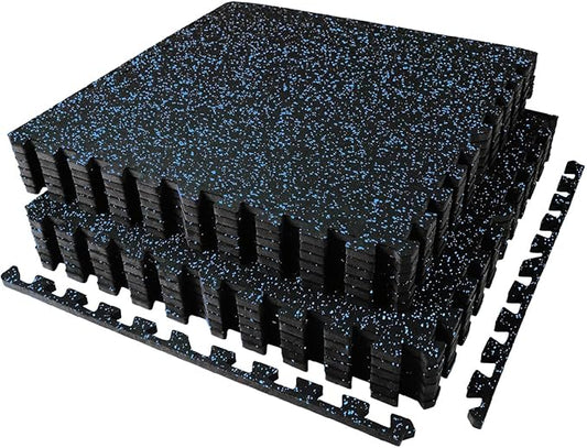 0.56in Thick 48 Sq Ft Exercise Equipment Mats 12 Tiles