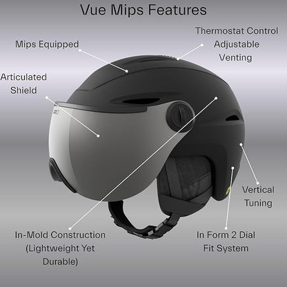 Giro Vue MIPS Ski Helmet - Snowboard Helmet with Integrated Goggle Shield/Visor for Men, Women & Youth