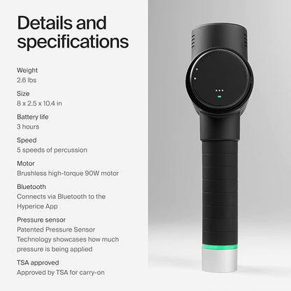 Hyperice Hypervolt 2 Pro - Featuring Quiet Glide Technology - Handheld Percussion Massage Gun - 5 Speeds, 5 Interchangeable Heads - Helps Relieve Sore Muscles and Stiffness FSA-HSA