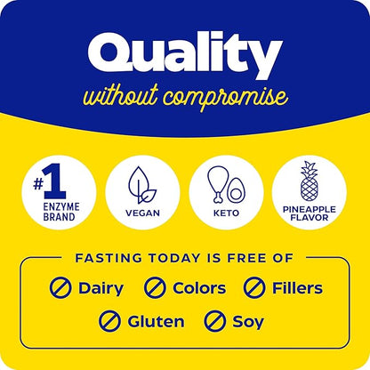 Enzymedica, Fasting Today, Intermittent Fasting Drink Mix with Electrolyte Powder Supplement for Hydration, Appetite and Muscle Health, Keto Friendly, Tropical Pineapple Flavor, 24 Servings