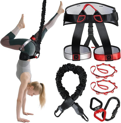 Heavy Duty Bungee Fitness Set – Professional 4D Bungee Resistance Band for Home Gym, Yoga & Air Dance – Adjustable Harness with 360° Rotational Device,Includes Workout Guide
