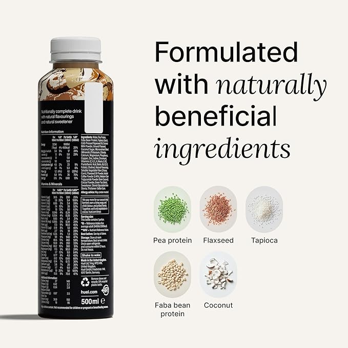 Huel Black Edition Ready-to-Drink | Iced Coffee Meal Replacement Shake | 35g High Protein Drink | 27 Vitamins & Minerals, Vegan, Gluten Free | Plant Based | High Fiber, Low Sugar | 16.9 Fl Oz, 12 Pack