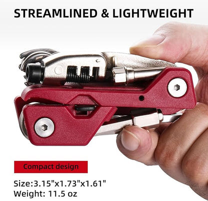 21 Bike Repair Multitool Kit with Carry Case, Portable Cycling Tool Kits (21 in 1), Bicycle Tools Kit Set with Allen Wrench, Chain Tool, Bicycle Spoke Wrench