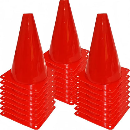 24 Pcs 7 Inch Plastic Traffic Cones, Basketball Football Drills, Skating, Sport Training Agility Markers, Indoor Outdoor Games, Multicolor
