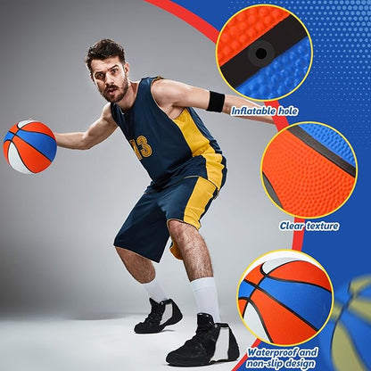 Jerify 12 Pcs 29.5" Official Size 7 Basketballs Bulk Rubber Standard Basketballs with Pump Indoor Outdoor for Training Play