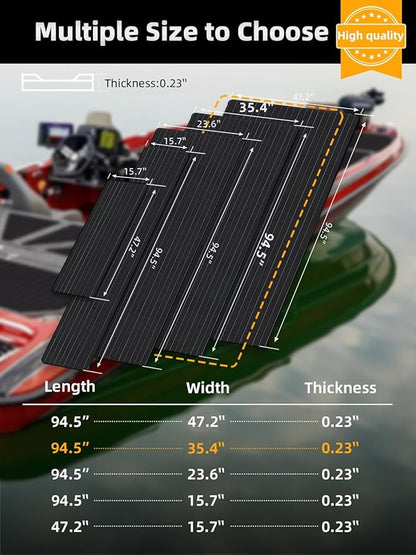 FOCEAN Boat Flooring EVA Foam Boat Decking Faux Teak Marine Flooring Boat Mat Boat Carpet Sheet for Motorboat RV Yacht Kayak Surfboard, 94.5"x 47.2"/35.4"/23.6"/15.7"