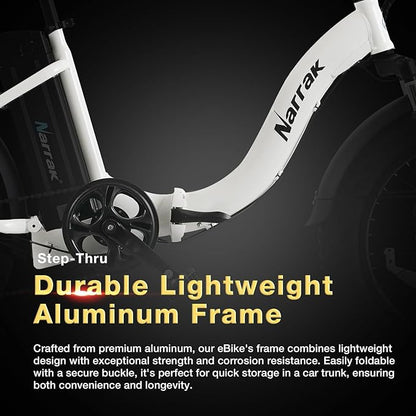 Fat Tire Folding Electric Bike, 48V & 624Wh Lithium Removable Battery, Peak 1100W Brushless Motor, Max Speed 28Mph, M5 Large LCD Display, Suspension, Step-Over/Thru Frame