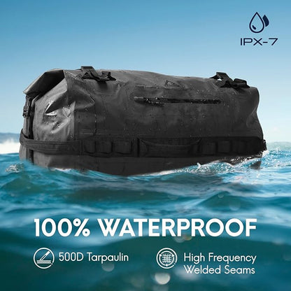 Haimont Large Waterproof Duffel Backpack Roll-Top Heavy Duty Dry Duffle Bag for Boating, Travel, Motorcycle, Kayaking, Camping, 60L