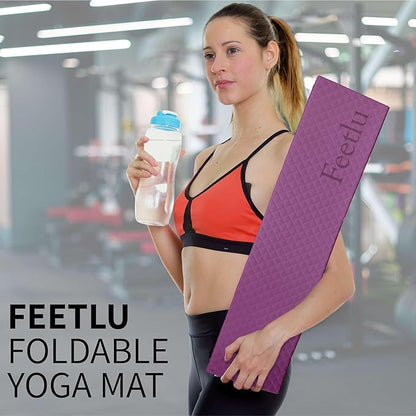 Foldable Yoga Exercise Mat – Lightweight, Anti-Slip, and Easy to Store for Yoga, Pilates, Home Workouts, and Floor Exercises