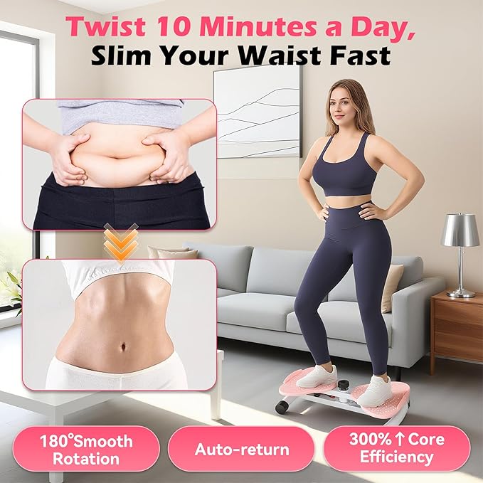 EPHESPORT Waist Twisting Machine, Ab Twister for Home Workout, Twister Board for Exercise, Full Body Slimming & Core Training, Twist Machine for Weight Loss, Compact Home Exercise Equipment