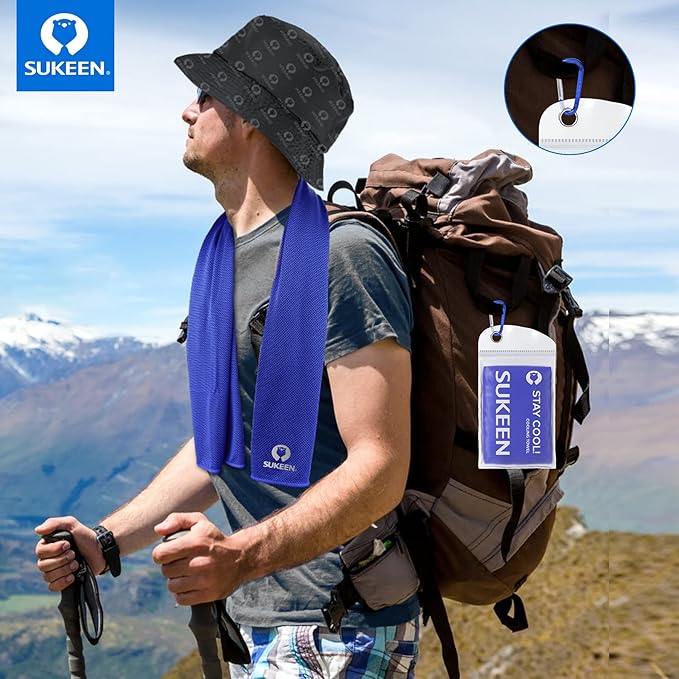 Sukeen Cooling Towel (40"x12"),Ice Towel,Soft Breathable Chilly Towel,Microfiber Towel for Yoga,Sport,Running,Gym,Workout,Camping,Fitness,Workout & More Activities