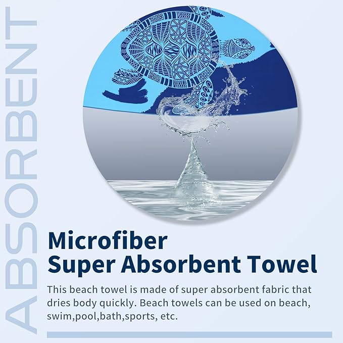 2 Pack Lightweight Thin Beach Towel Oversized 71"x32"