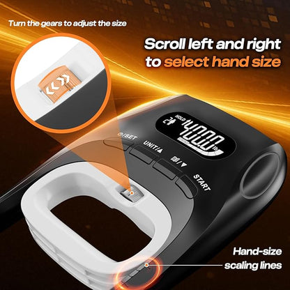 Grip Strength Tester & Trainer 2-in-1 Combo Set-Digital Hand Dynamometer with LCD Display, Max 400lb/180kg Capacity, Resistance Ring with Ergonomic Design for Sports, Gym, Home & Rehab