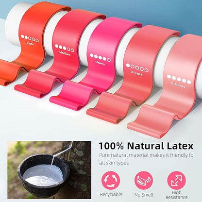 Resistance Bands for Working Out, Elastic Exercice Loop Bands for Physical Therapy, Yoga Starter Set of Stretch Bands for Booty Legs, Pilates Flexbands