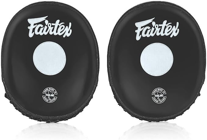 Fairtex FMV15 Muay Thai Boxing Focus Punch Mitts | Premium Syntek Leather Boxing Mitts-Lightweight & Durable Microfiber | Curved Design for Precision, Shock Absorbent & Enhanced Accuracy
