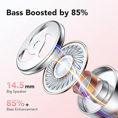 Ear buds Wireless Earbuds Bluetooth 5.3 Headphones 60hrs Playtime with Digital Display Sports Wireless Headphones with Earhook Deep Bass IPX7 Waterproof Over-Ear Earbuds for Android iOS Workout Rose