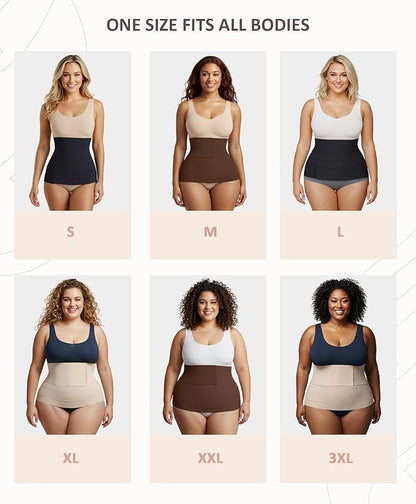 FeelinGirl Waist Trainer for Women Trimmer Belt Waist Cincher Tummy Wrap Plus Size Snatch Me Up Bandage Body Shaper