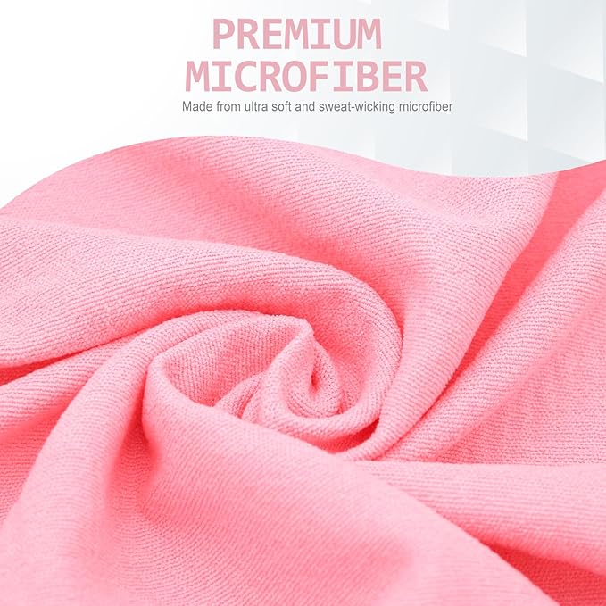 Eunzel Yoga Towel,Hot Yoga Mat Towel with Grip Dots Sweat Absorbent Non-Slip for Hot Yoga, Pilates and Workout 24" x72", Pink