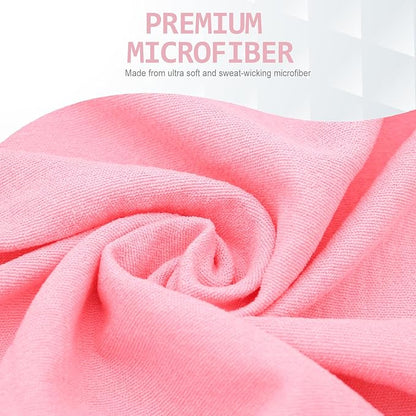 Eunzel 2 Pack Hot Yoga Towel with Grip Dot, Non Slip Yoga Mat Towe Sweat Absorbent Towel for Hot Yoga,Bikram, Pilates and Fitness 72" x 24", Pink