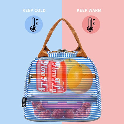 FlowFly Insulated Lunch Cooler Bag - Tote Bag Organizer for Women/Men, Royal