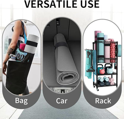 25" Yoga Mat Strap | Slap Band Holder for Carrying and Storage Mats | Rolled Scrunchie Yoga Essential Accessory