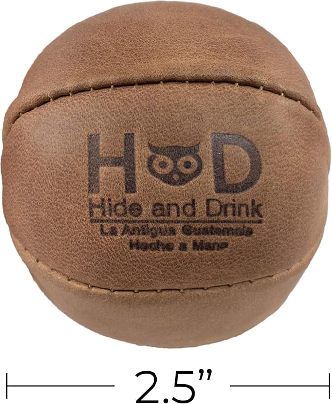 Hide & Drink, Stress Ball, Relieve Fidgeting and Anxiety, Exercise Hand, Squishy Tension Accessory, Great for The Office, Classic Style, Full Grain Leather, Handmade, Single Malt Mahogany