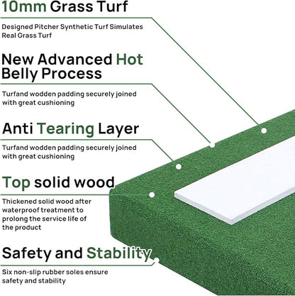 4" Portable Pitching Mound with Regulation Pitching Mound-30x30x4in Pitching Mounds for Baseball-Pitching Mounds Ideal for Youth Baseball Training, Indoor and Outdoor Use