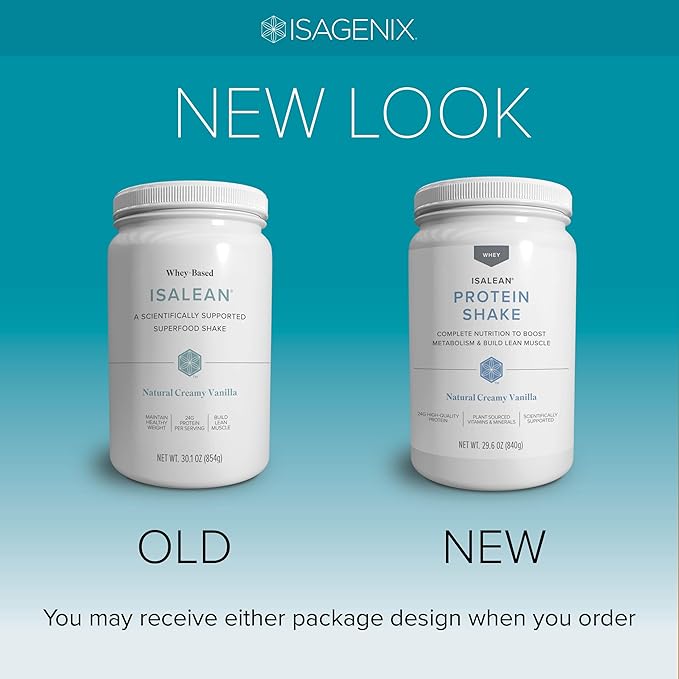 IsaLean Protein Shake Complete Superfood Meal Replacement for Maintaining Healthy Weight and Lean Muscle Growth with 24 Vitamins and Minerals-29.6 oz - 14 Meal Canister Natural Creamy Vanilla