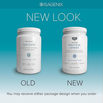 IsaLean Protein Shake Complete Superfood Meal Replacement for Maintaining Healthy Weight and Lean Muscle Growth with 24 Vitamins and Minerals-29.6 oz - 14 Meal Canister Natural Creamy Vanilla