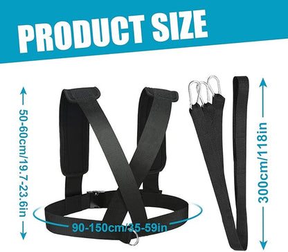 YNXing Sled Harness Workout Resistance and Assistance Trainer Physical Training Resistance Rope Kit Improving Speed, Stamina and Strength