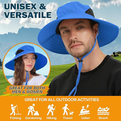 EINSKEY Wide Brim Sun Hat, UPF 50+ UV Protection Waterproof Packable Bucket Hat for Men & Women, Fishing Hiking Beach Garden