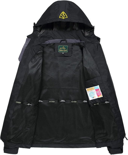 GIISAM Mens Windproof Jacket Waterproof Lightweight Mountain Sport Jacket for Men Hooded Windbreaker Raincoat