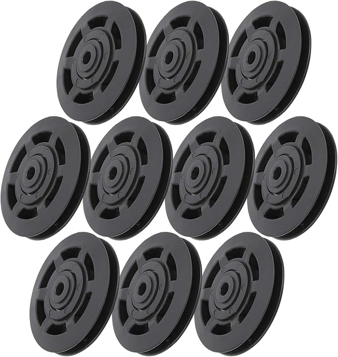 10 Pcs 95mm Universal Nylon Bearing Pulley Wheel Replacement Black for Gym Fitness Equipment Combination Fitness Products