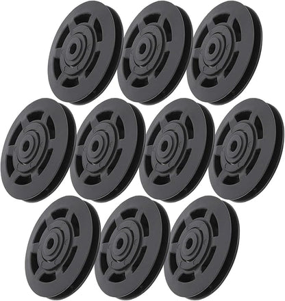 10 Pcs 95mm Universal Nylon Bearing Pulley Wheel Replacement Black for Gym Fitness Equipment Combination Fitness Products