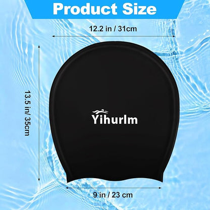 Extra Large Swim Cap,Swimming Caps for Women Men,Swim caps for Women,Waterproof Silicone Swim Cap,Keep Hair Dry,Swim Cap for Braids and Dreadlocks Women,Swim Cap for Long Thick Curly Hair
