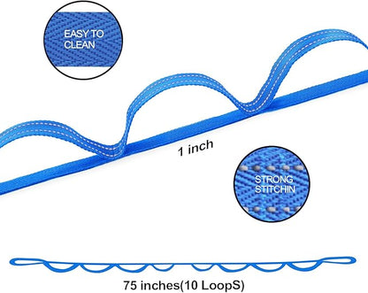 Premium Durable Stretch Straps with Loops, Stretching Strap for Physical Therapy, Multi-Loop Yoga Strap Fitness Exercise Strap for Yoga, Pilates, Dance, Flexibility&Exercise