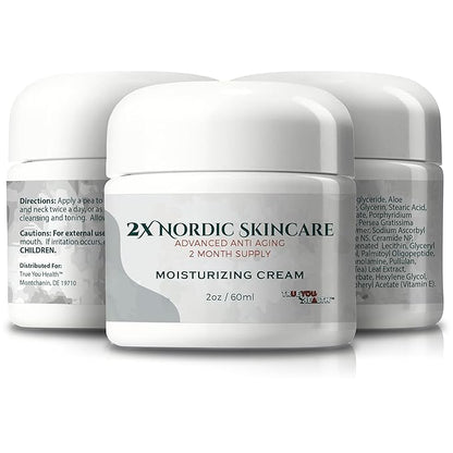 2x Nordic Skincare Cream - 2 Month Supply - Anti Aging Face Cream - Firm & Hydrate - Vitamin A, Collagen, & Ceramide Infused Anti-Aging Moisturizing Cream - Anti-Wrinkle - Vitamin C for Dark Spots