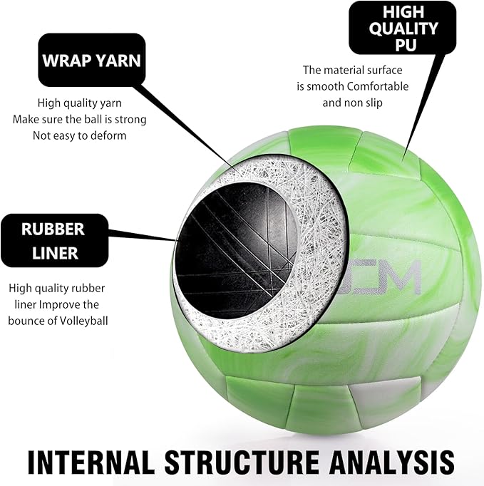 EVZOM Super Soft Volleyball Beach Volleyball Official Size 5 for Outdoor/Indoor/Pool/Gym/Training Premium Volleyballs Equipment Durability Stability Sports Ball