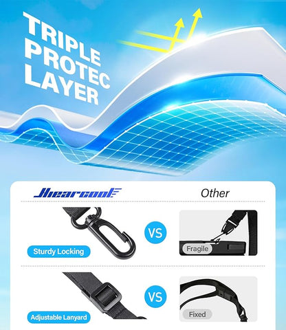 Hiearcool Waterproof Phone Pouch, Universal Case Compatible for iPhone 17 16 15 14 13 Pro Max Plus Up to 8.3", IPX8 Beach Travel Essentials-Black-2 Pack