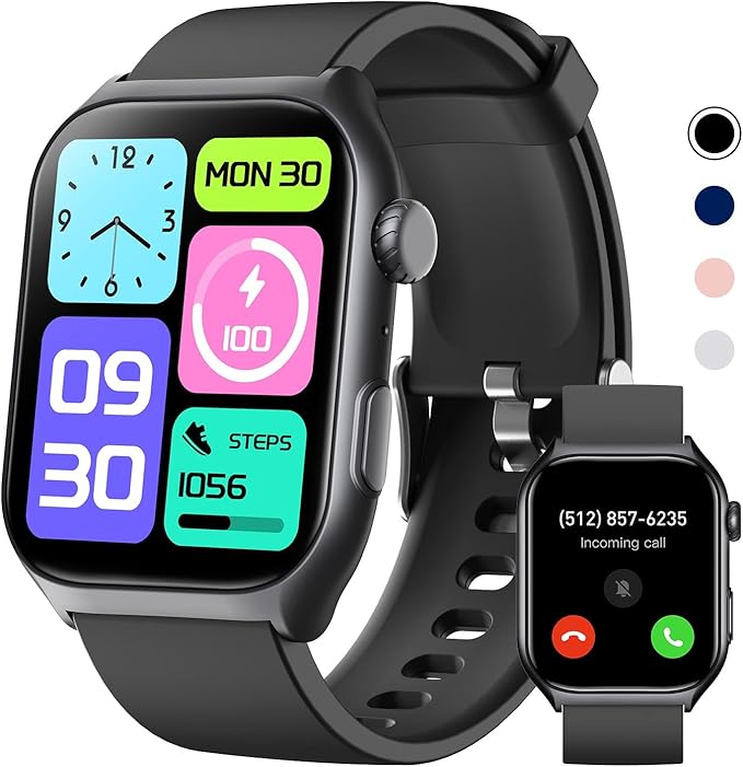 Fitness Tracker for Men Women (Make/Answer Call), 2.0" Smart Watch with 24/7 Heart Rate Blood Oxygen Sleep Monitor, Pedometer, 100+ Sport Modes IP68 Waterproof Activity Tracker for Android iOS